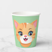 Niedliches Katzenkätzchen Face Heimtiertiere Gebur Pappbecher (Vorderseite)