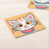 Niedliches Katzenkätzchen Face Heimtiertiere Gebur Rechteckiger Pappuntersetzer (angewinkelt)