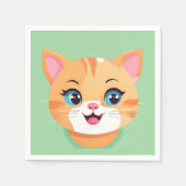 Niedliches Katzenkätzchen Face Heimtiertiere Gebur Serviette (Vorderseite)