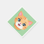 Niedliches Katzenkätzchen Face Heimtiertiere Gebur Serviette (Ecke)