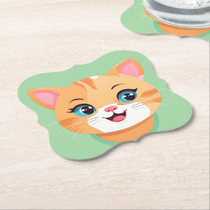 Niedliches Katzenkätzchen Face Heimtiertiere Gebur Untersetzer