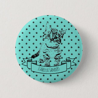 Niedliches Katzenkätzchen | Gesamtpfotendruck | IN Button