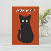 Niedliches Katzenkätzchen, lustiges Halloween Einladung (Stehend Vorderseite)