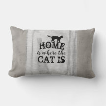 niedliches Katzenkissen in Grau