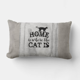 niedliches Katzenkissen in Grau Lendenkissen