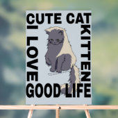 Niedliches Katzenleben Acrylschild (Neutral)