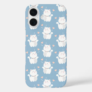 Niedliches Katzenmuster iPhone 16 Hülle
