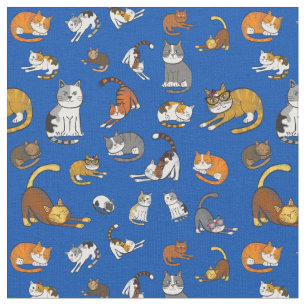 niedliches Katzenmuster-Design für Katzenliebhaber Stoff