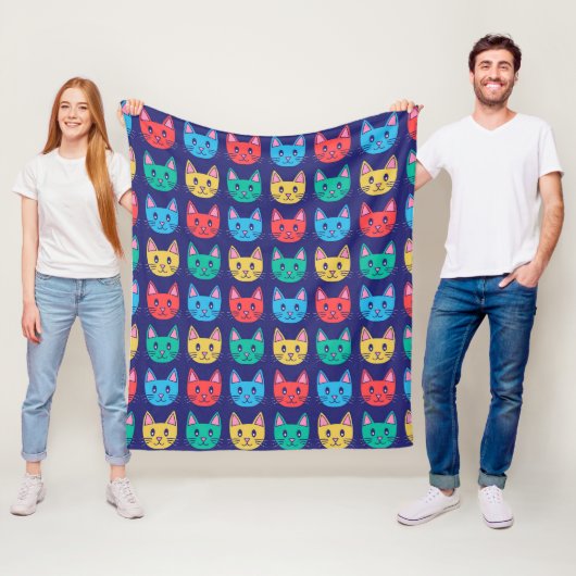 Niedliches Katzenmuster Fleecedecke (Beispiel)