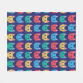 Niedliches Katzenmuster Fleecedecke (Vorderseite (Horizontal))