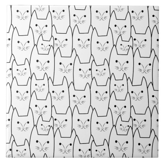 Niedliches Katzenmuster Fliese (Vorderseite)