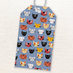Niedliches Katzenmuster Geschenkanhänger