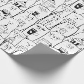 Niedliches Katzenmuster Geschenkpapier (Ecke)