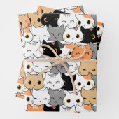 Niedliches Katzenmuster Geschenkpapier Set (Beispiel)