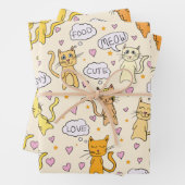 Niedliches Katzenmuster Geschenkpapier Set (Beispiel)