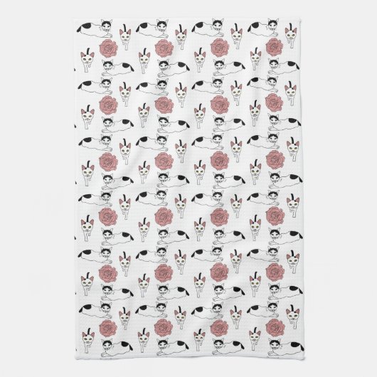 Niedliches Katzenmuster Handtuch (Vertikal)