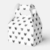 Niedliches Katzenmuster in Schwarzweiß Geschenkschachtel (Rückseite)