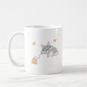 Niedliches Katzenmuster-Kaffeetasse und Teebeutel Kaffeetasse