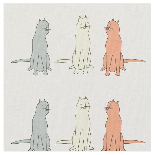 Niedliches Katzenmuster mit drei Fugenkatzen Stoff (Nahaufnahme)