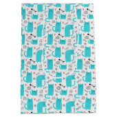 Niedliches Katzenmuster Mittlere Geschenktüte (Rückseite)