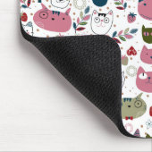 Niedliches Katzenmuster Mousepad (Ecke)