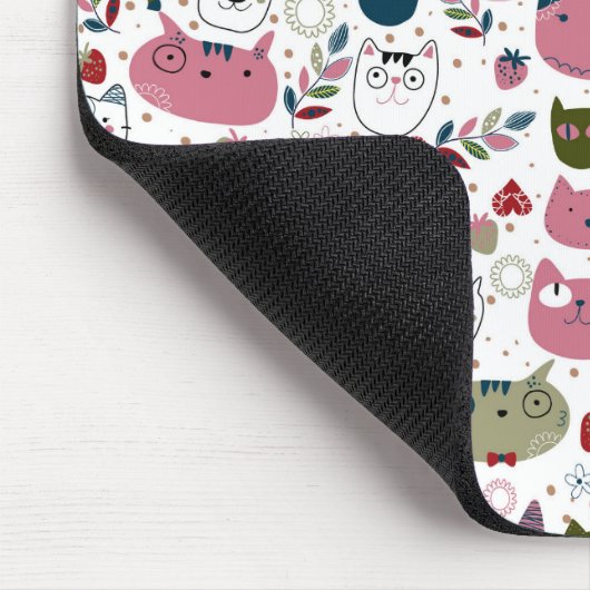 Niedliches Katzenmuster Mousepad (Ecke)
