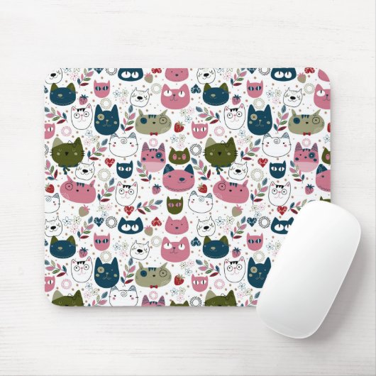 Niedliches Katzenmuster Mousepad (Mit Mouse)
