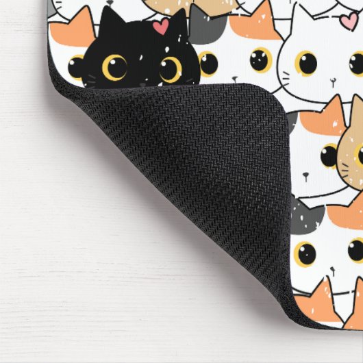 Niedliches Katzenmuster Mousepad (Ecke)