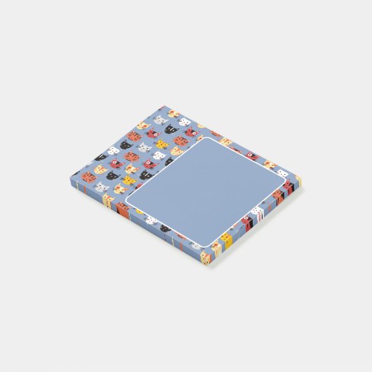 Niedliches Katzenmuster Post-it Klebezettel (angewinkelt)