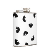 NIEDLICHES Katzenmuster Schwarz und Weiß Flachmann (Rechts)