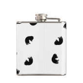 NIEDLICHES Katzenmuster Schwarz und Weiß Flachmann (Rückseite)