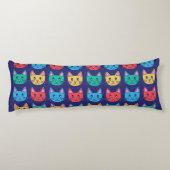 Niedliches Katzenmuster Seitenschläferkissen (Rückseite)