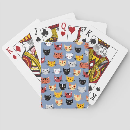 Niedliches Katzenmuster Spielkarten (Rückseite)