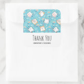 Niedliches Katzenmuster Whimsikgeschäft Quadratischer Aufkleber (Tasche)