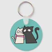 niedliches Katzenpaar Schlüsselanhänger (Vorderseite)