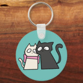 niedliches Katzenpaar Schlüsselanhänger (Vorderseite)