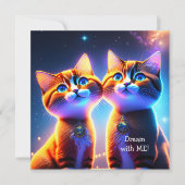 Niedliches Katzenpaar unter dem Sternenhimmel - (Vorderseite)