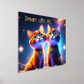 Niedliches Katzenpaar unter dem Sternenhimmel - Foliendrucke (Ablage )