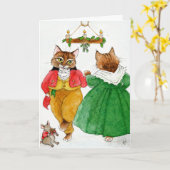 Niedliches Katzenpaar Weihnachtsmaus Karte (Gelbe Blume)