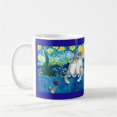 Niedliches Katzenpaarmäuse Starry Night Van Gogh T Kaffeetasse (Links)