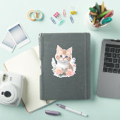 Niedliches Katzenrosa Aufkleber (iPad Hülle)