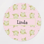 Niedliches Katzenrosa Etiketten (Design 1)