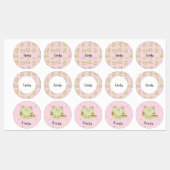 Niedliches Katzenrosa Etiketten (Blatt)