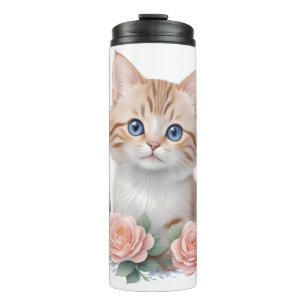 Niedliches Katzenrosa Thermosbecher