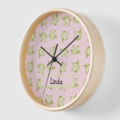 Niedliches Katzenrosa Uhr (Winkel)