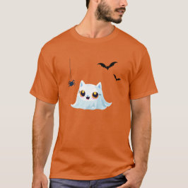 Niedliches Katzenschaum-Blatt zwischen Kürbisweile T-Shirt