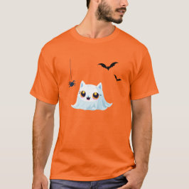 Niedliches Katzenschaum-Blatt zwischen Kürbisweile T-Shirt