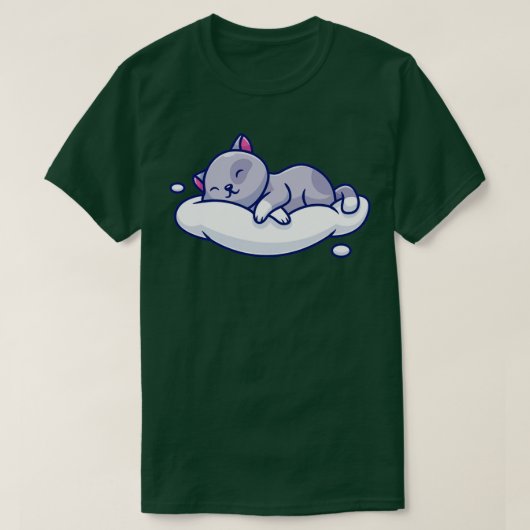 Niedliches Katzenschlafen auf der Wolke T-Shirt (Design vorne)