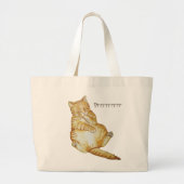 niedliches Katzenschlafginger-Kätzchendesign Jumbo Stoffbeutel (Vorne)