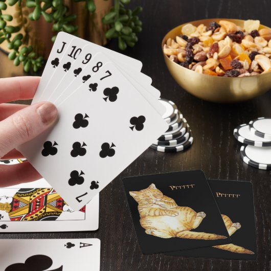 niedliches Katzenschlafginger-Kätzchendesign Spielkarten (In Situ)